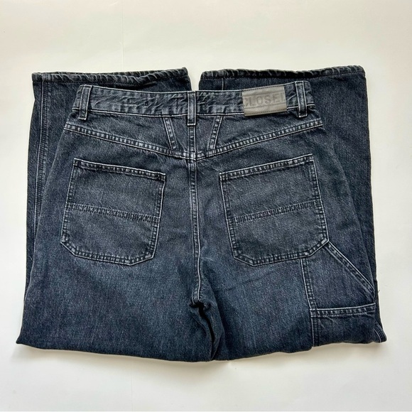 Closed Leyton Ultra High-Rise Cropped Wide-Leg Carpenter Jeans Gray Grey Sz 28 - Picture 8 of 16